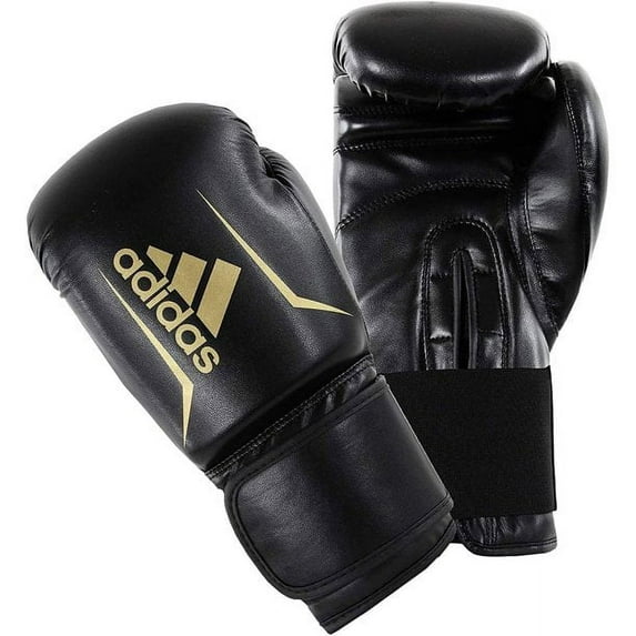 adidas FLX 3.0 Speed 50 Boxing & Kickboxing Gloves for Women and Men for Light Sparring, Training, Gym, Punching, Fitness and Heavy Bags. 14oz Black,Gold