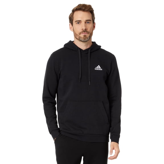 adidas Feelcozy Pullover Hoodie (Mens, Black/White, LG, One Size)