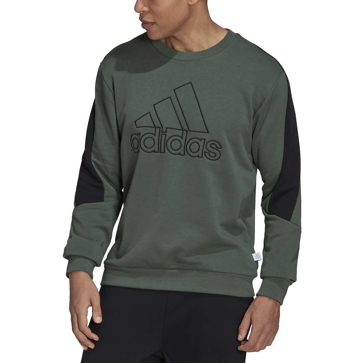 adidas Men's Future Icon Embroidered Badge of Sport Sweatshirt (Green Oxide/Medium)