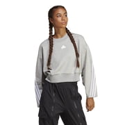 adidas Future Icons 3-Stripes Sweatshirt Womens, Medium Grey Heather 1, XL