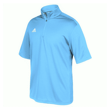 adidas Game Built Short Sleeve Quarter-Zip Mens Multi-Sport Light Blue/White M