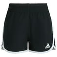 thumbnail image 1 of adidas Girls' Elastic Waistband Retro Woven Gym Shorts, New Black, 1 of 4