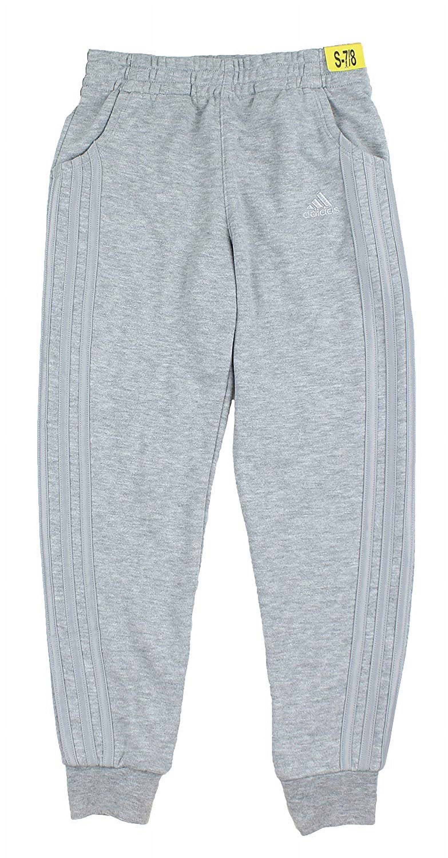 adidas Girls French Terry Pants Grey Heather, Small - image 1 of 2