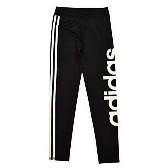 adidas Girls' Performance Tight Three Stripe Leggings Color: Black/White Adidas, Size: X-Large