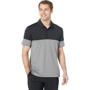 adidas Golf Ultimate 3-Stripes Heather Blocked Polo, SM-Grey Five Heather/Black
