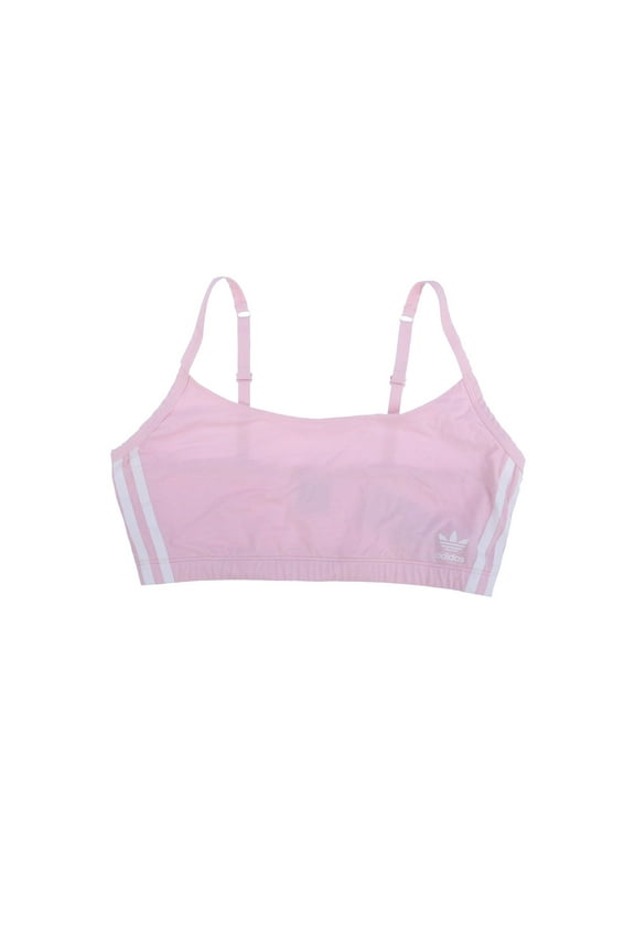 Women's Sports Bra 3-Stripes Scoop Bralette Pink XL