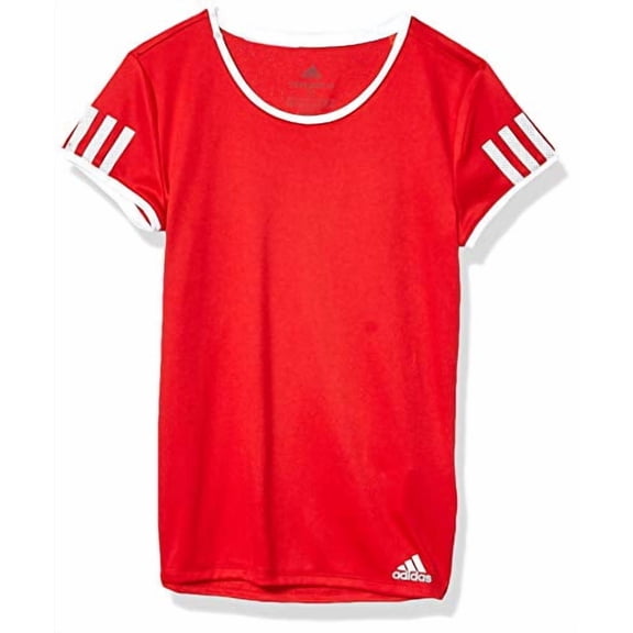 adidas Junior Girls' Club Tennis Tee, Scarlet, Small