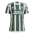 thumbnail image 1 of adidas Manchester United 23/24 Away Jersey - Classic Vertical Stripes, Moisture-Absorbing AEROREADY, Embroidered Club Badge (XX-Large), 1 of 2