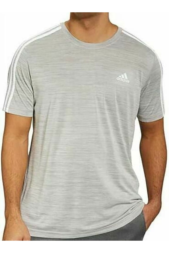 NEW!!! adidas Men's 3 Stripe Tech Tee Moisture Wicking Fabric Relaxed Fit & XL