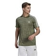 thumbnail image 1 of adidas Men's 3 Stripe Tech Tee Moisture Wicking Fabric Relaxed Fit, 1 of 6