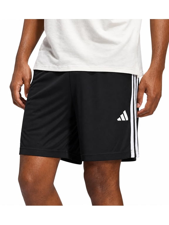Men's 3-Stripes Training Shorts (US, Alpha, Medium, Regular, Regular, Black)