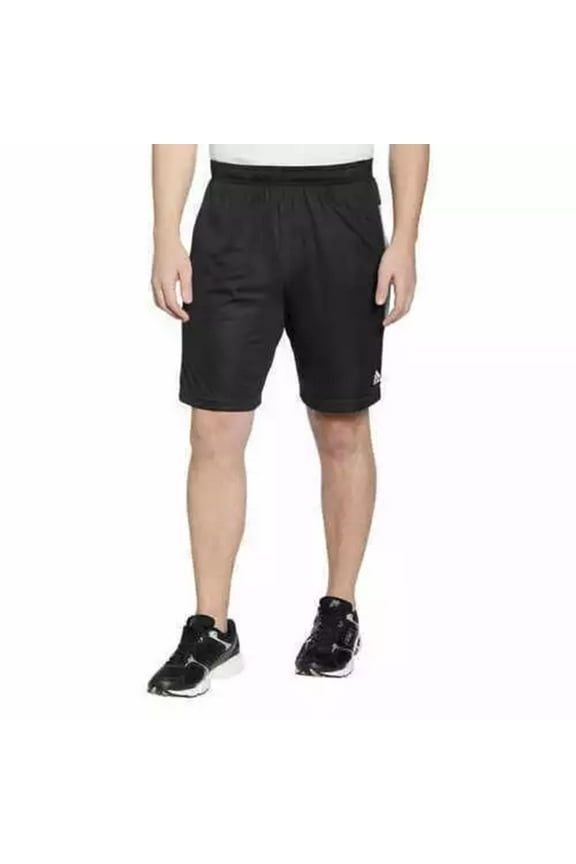 Mens Active 3 Stripe Drawstring Shorts with Zipper Pockets (US, Alpha, Small, Regular, Regular, Blackwhite)