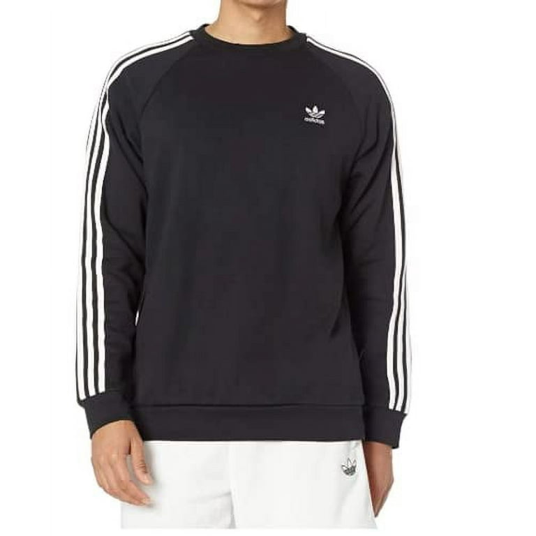 adidas Men\'s Adicolor Classics 3-Stripes Crew Sweatshirt Black