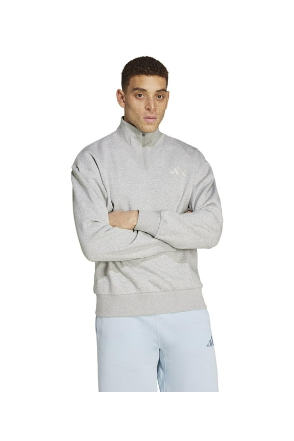 Men's All SZN Fleece Quarter-Zip Crewneck Sweatshirt, Med Grey Heather Sm