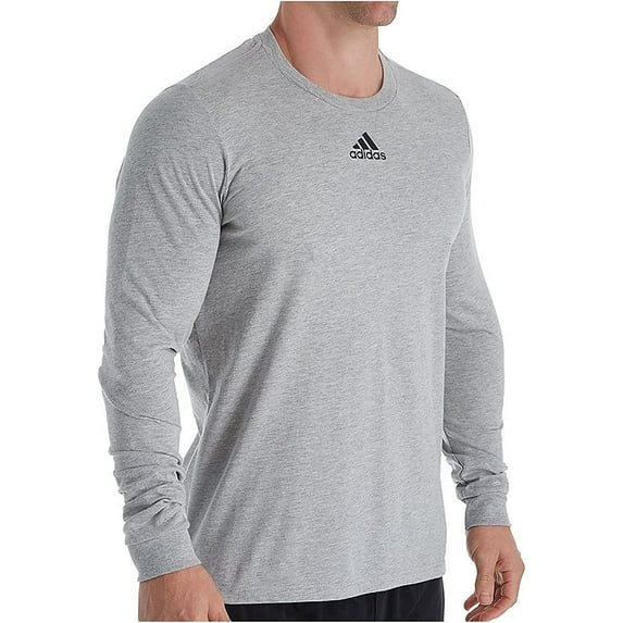 adidas Men's Amplifier Long Sleeve Logo T-Shirt EK02 L Medium Grey Heather