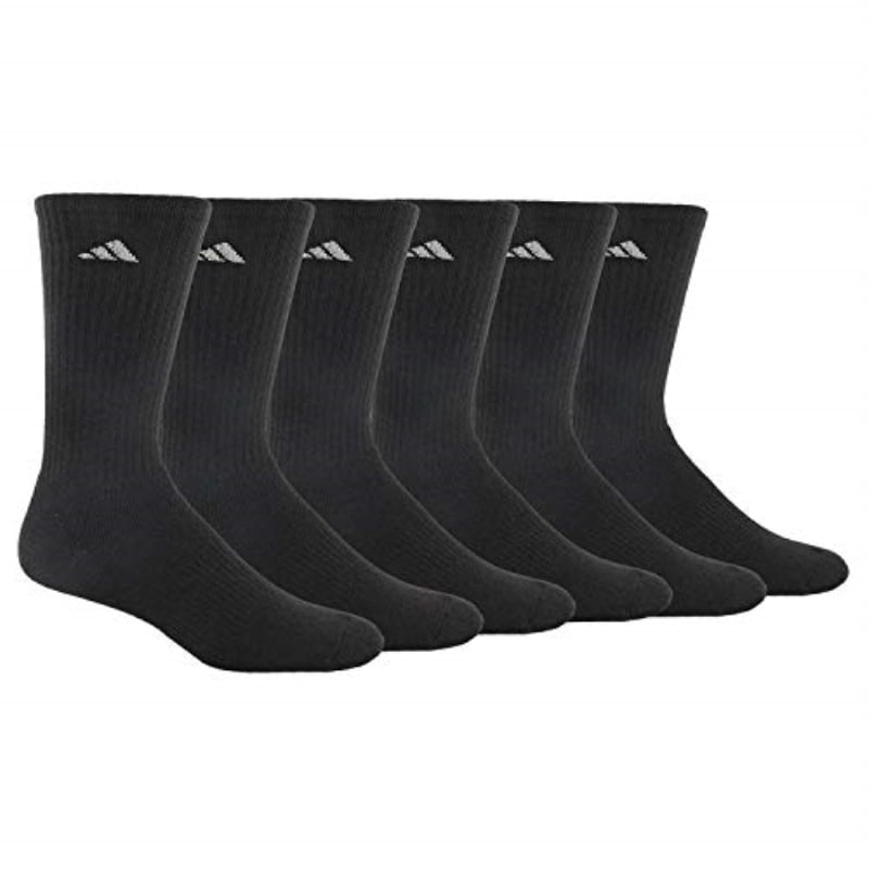 adidas Athletic Cushioned Crew Socks 6 Pairs - Grey, Men's Training