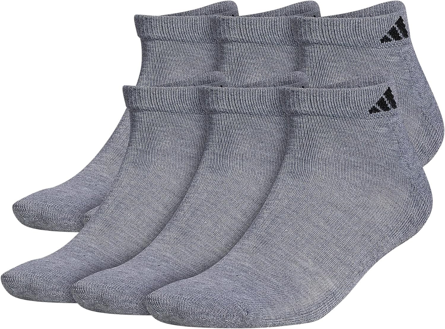 adidas Men's Athletic Cushioned Low Cut Socks with Arch Compression for a  Secure fit (6-Pair), Heather Grey/Black, XL
