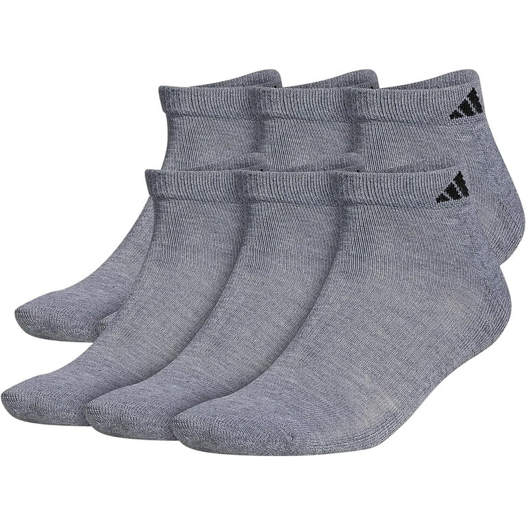adidas Men's Athletic Cushioned Low Cut Socks with Arch Compression for a  Secure fit (6-Pair), Heather Grey/Black, XL