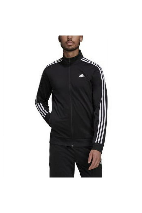 Men's Big Essentials Warm-Up 3-Stripes Track Top, Black/White, 3X-Large/Tall
