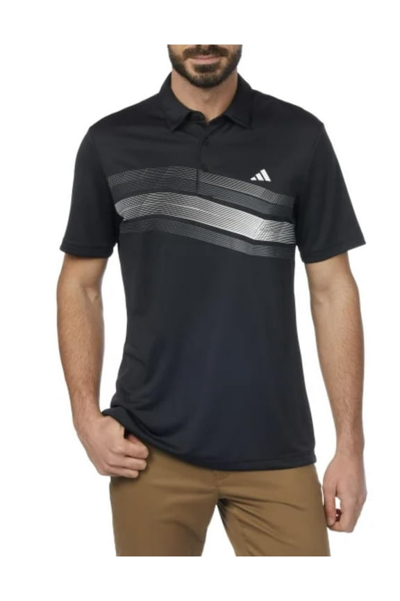 Men's Core Chest Stripe Polo Shirt, Black