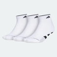 thumbnail image 1 of adidas Men's Cushioned Low Cut Socks (3-Pair), White/Black/White - Clear Onix Marl, Large, (Shoe Size 6-12), 1 of 3