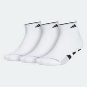 adidas Men's Cushioned Low Cut Socks (3-Pair), White/Black/White - Clear Onix Marl, Large, (Shoe Size 6-12)