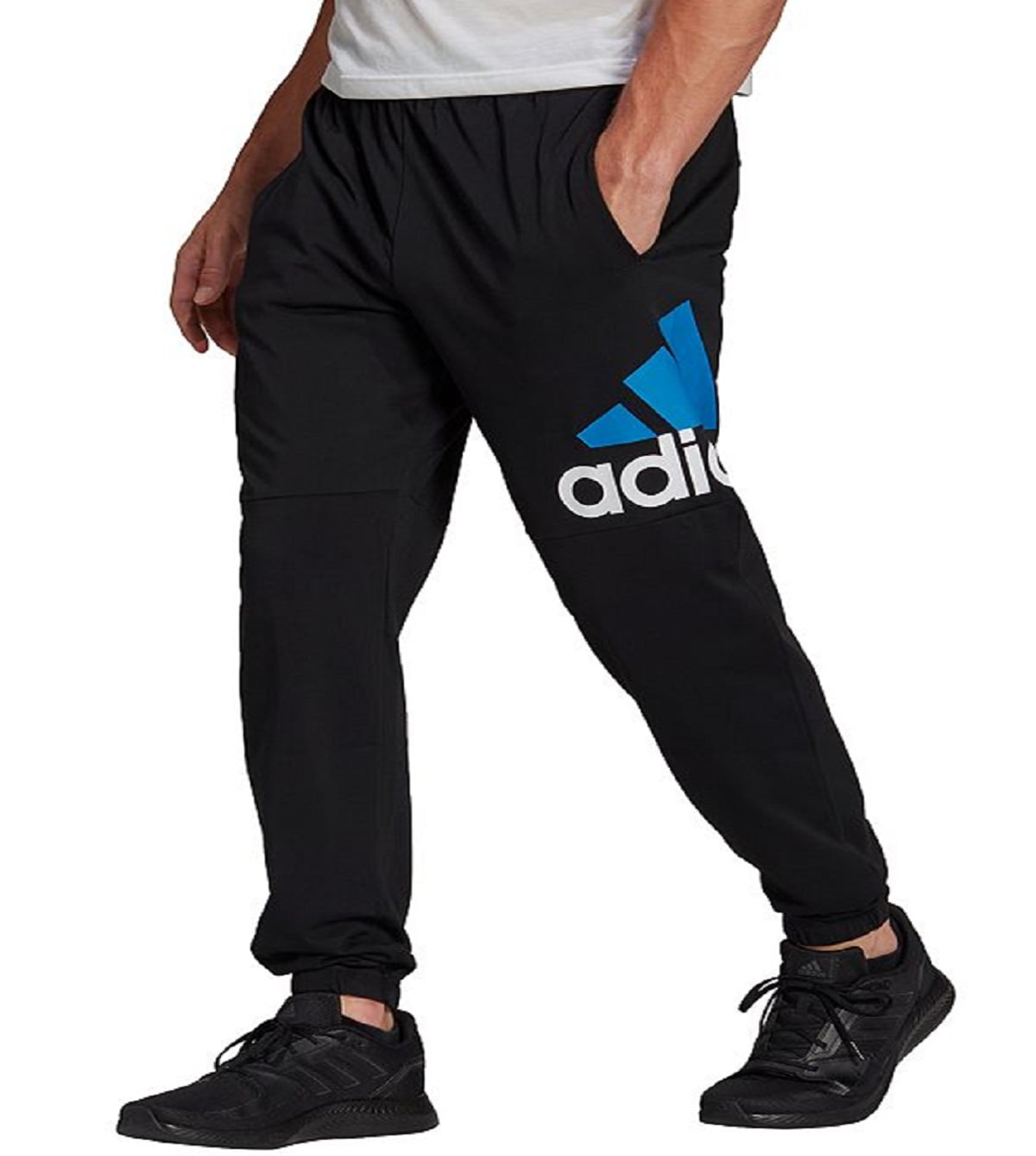 adidas Men s Essential Logo Jersey Pants Black Size Large