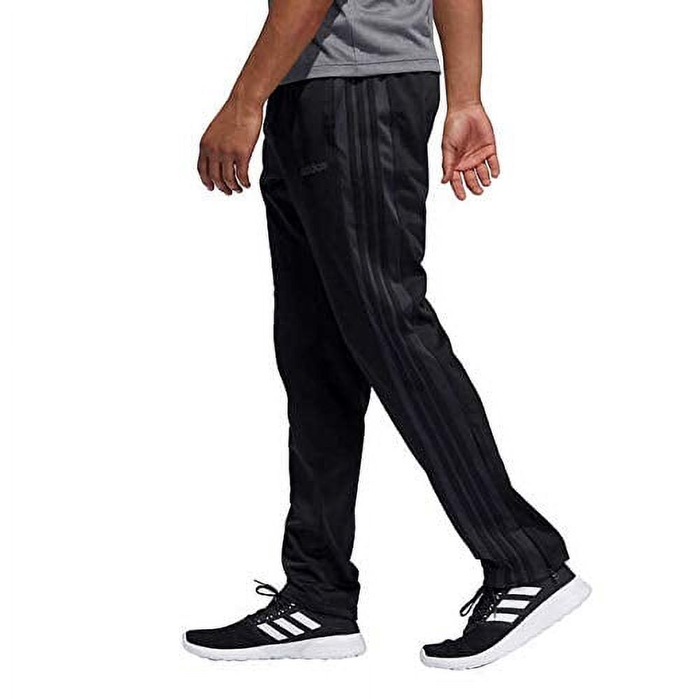 adidas Men's Essential Tricot Zip Pants (Large, Black/Carbon/Black