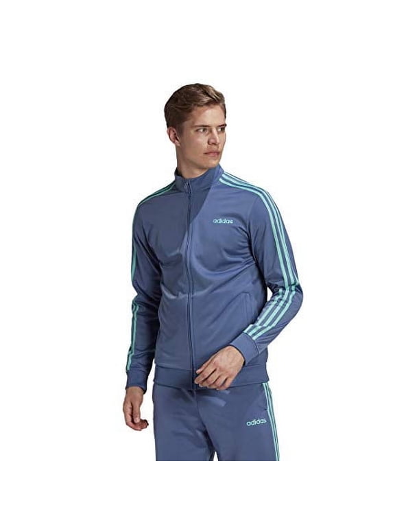Men's Essentials 3-Stripes Tricot Track Jacket, Crew Blue, Medium