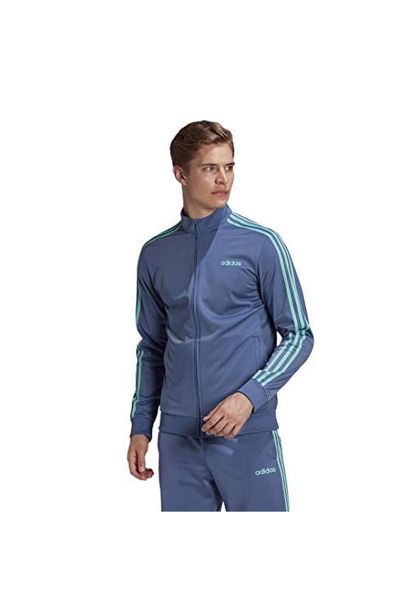 Men's Essentials 3-Stripes Tricot Track Jacket, Crew Blue, Medium