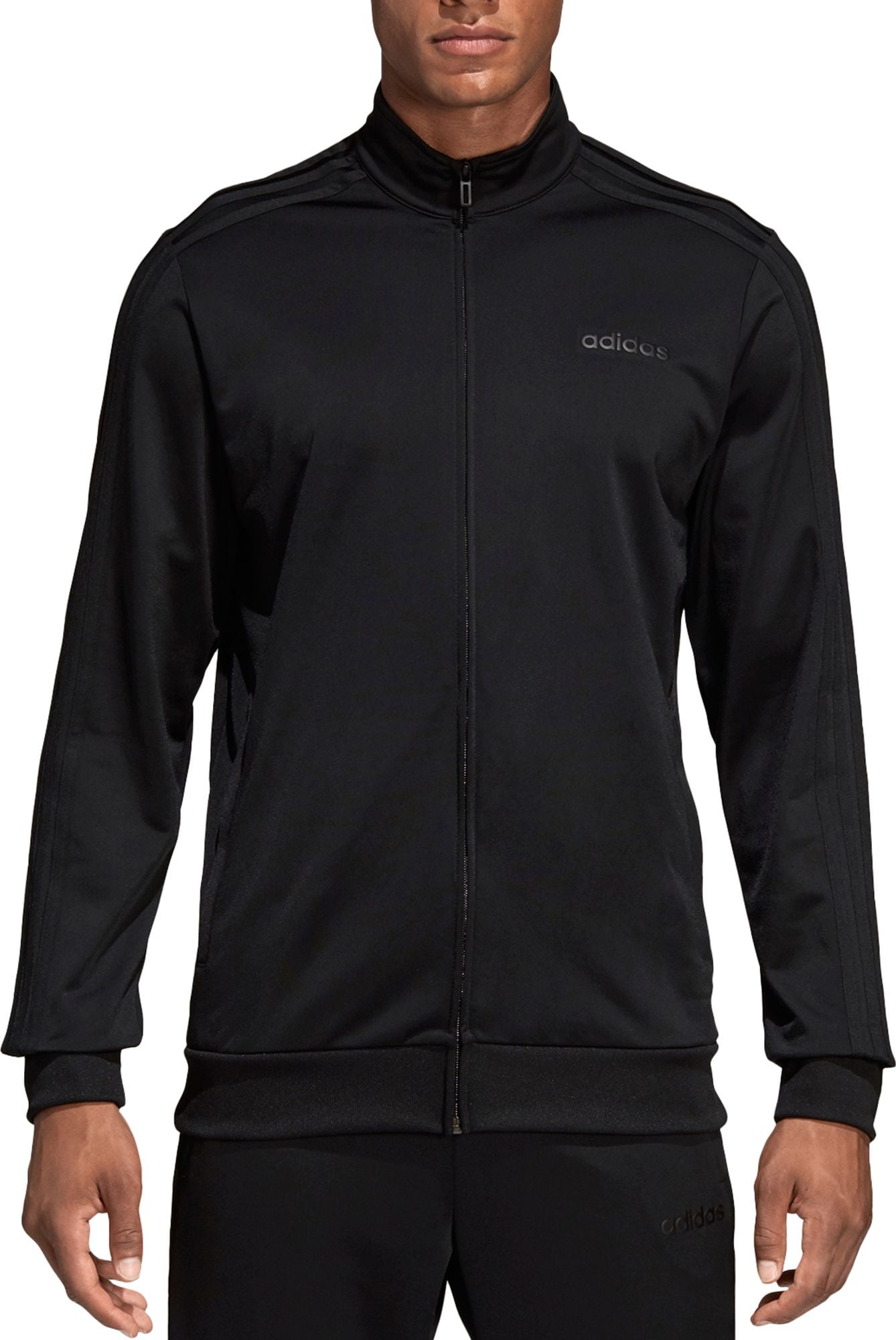 adidas Men s Essentials 3 Stripes Tricot Track Jacket Walmart