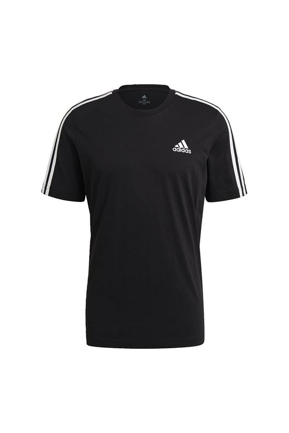 Men's Essentials 3-stripes Tee, Black, Large