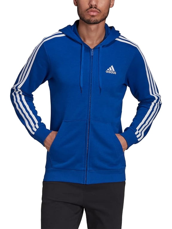 Men's Essentials French Terry 3-stripes Full-zip Hoodie S