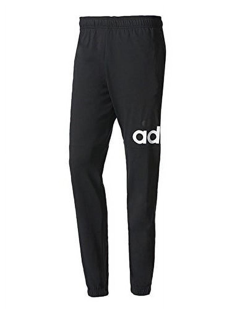 adidas Men's Essentials Performance Logo Pant (Black/White, X-Large)