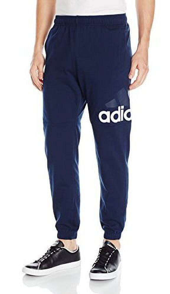 Adidas Essentials Performance Logo Pants - Dark Grey Heather/White - Mens -  M