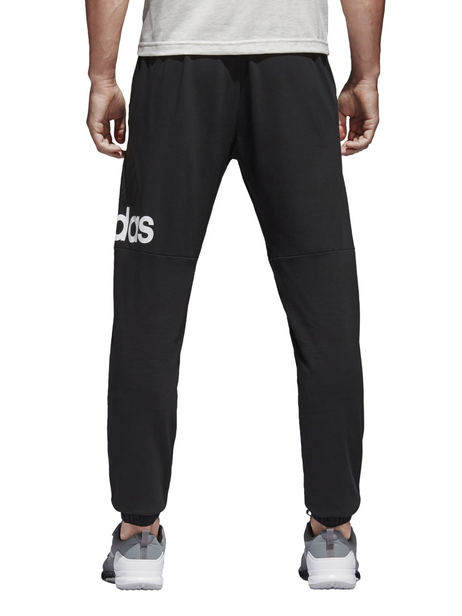adidas Men\'s Essentials Performance Logo Pant (Black/White, X-Large)