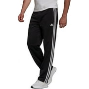 adidas Men's Essentials Warm-up Open Hem 3-stripes Tracksuit Bottoms, Black/White, Medium/31" Inseam