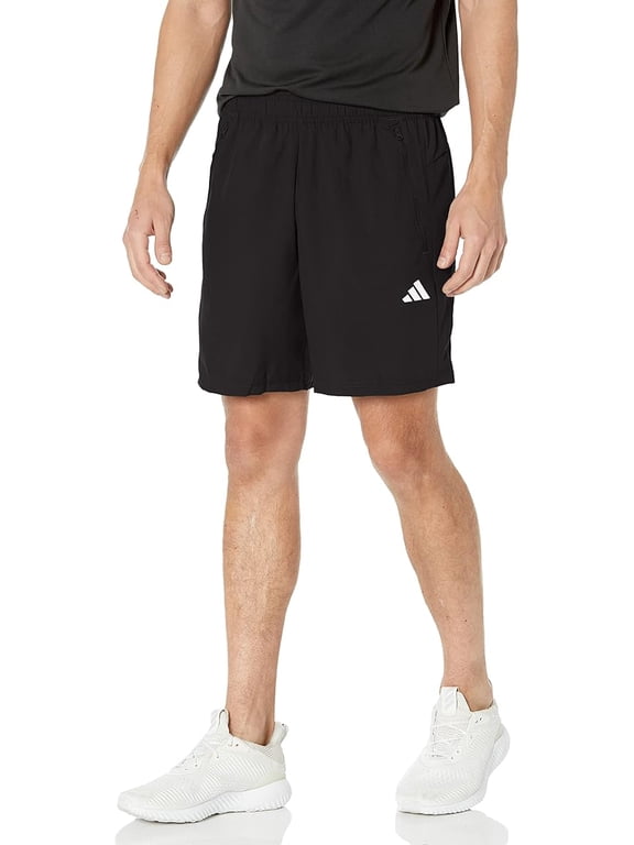 Men's Essentials Woven Training Shorts, Black/White, Large 9"