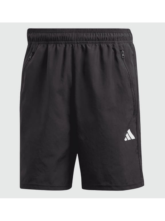 Men's Essentials Woven Training Shorts, Black/White, XS 9"
