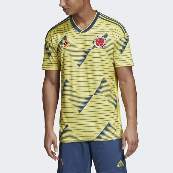 adidas Men's FCF Colombia Home Soccer Jersey (X-Large) Light Yellow/Night Marine