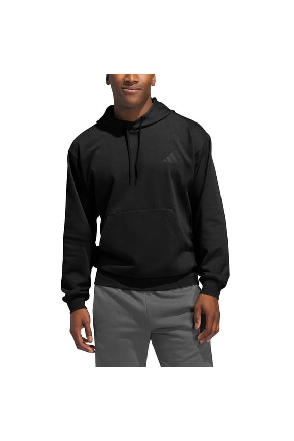 Men's Fleece Hoodie Pullover with Kangaroo Pocket US, Alpha, Small, Regular, Regular, Black