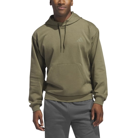 adidas Men's Fleece Hoodie Pullover with Kangaroo Pocket (US, Alpha, X-Large, Regular, Regular, Olive Star (Green))