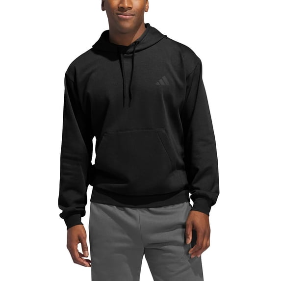 adidas Men's Fleece Hoodie Pullover with Kangaroo Pocket (US, Alpha, XX-Large, Regular, Regular, Black)
