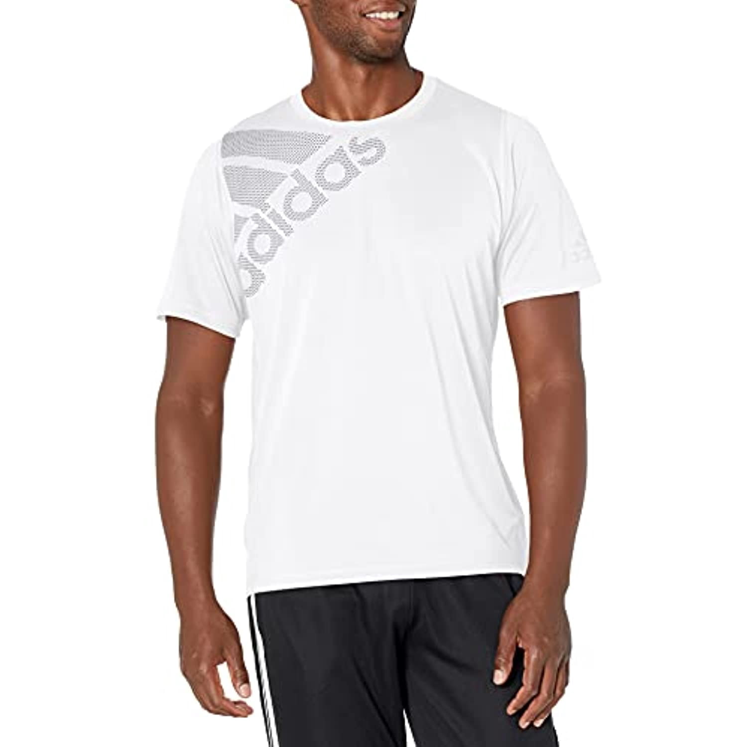 adidas Men's Freelift_Sport Graphic Tee Badge of Sport White Small
