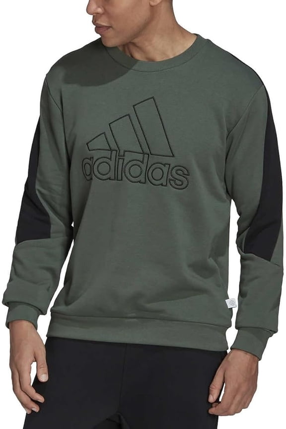 Men's Future Icon Embroidered Badge of Sport Sweatshirt (Green Oxide/X-Large)