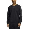 thumbnail image 1 of adidas Men's Long Sleeve 3 Stripe Fleece Crew Sweatshirt Pullover (Black, Medium), 1 of 3