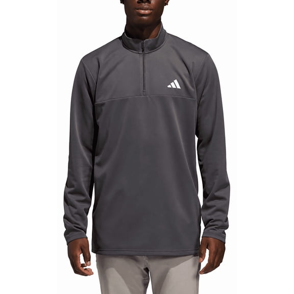 adidas Men's Long Sleeve Quarter Zip Pullover (Grey, Large)