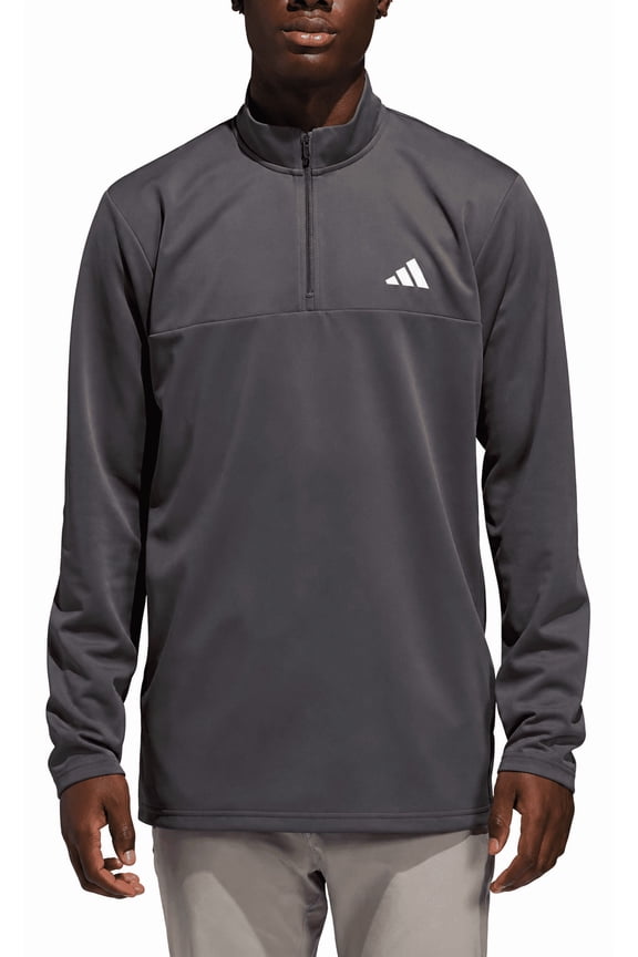 Men's Long Sleeve Quarter Zip Pullover (Grey, Large)