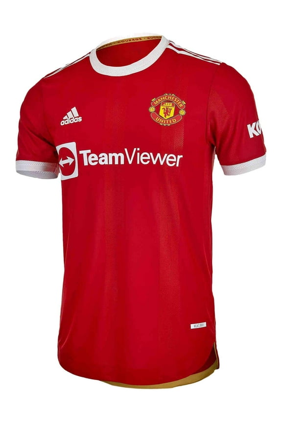 Men's Manchester United Home Authentic Soccer Jersey 2021/22 (Small) Red