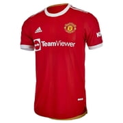 adidas Mens Manchester United Home Authentic Soccer Jersey 2021/22 XX-Large Red